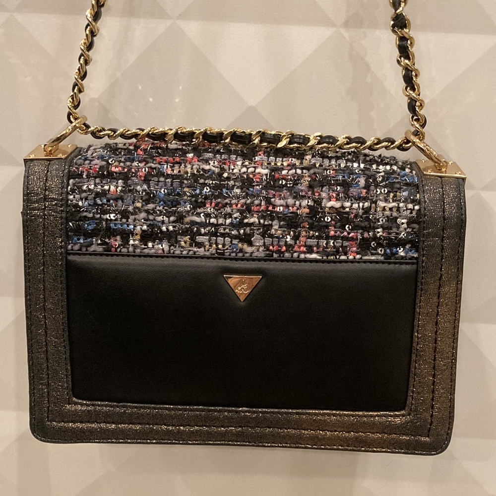 Sam Edelman shoulder bag AND cross body with gold hardware velvet tweed beaded - Picture 6 of 12